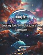 Young Art Coloring Book with Characters and Landscapes