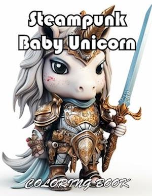 Steampunk Baby Unicorn Coloring Book for Adults