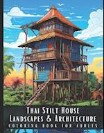 Thai Stilt House Landscapes & Architecture Coloring Book for Adults