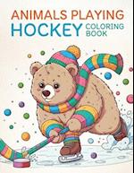 Animals Playing Hockey Coloring Book