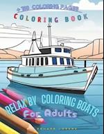 Relax by coloring boats for adults