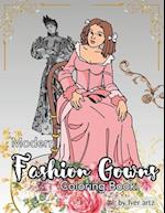 Modern Fashion Gowns Coloring Book