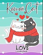 Kawaii Cat Love Coloring Book