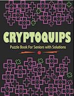 Cryptoquips Puzzle Book For Seniors with Solutions