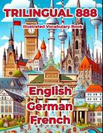 Trilingual 888 English German French Illustrated Vocabulary Book