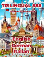 Trilingual 888 English German Italian Illustrated Vocabulary Book