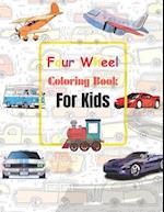 Four Wheel Coloring Book for Kids