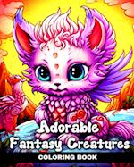 Adorable Fantasy Creatures Coloring Book: Cute Kawaii Coloring Pages with Baby Mythical Creatures 