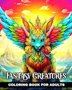 Fantasy Creatures Coloring Book for Adults: Mystical Creatures Coloring Pages 