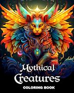 Mythical Creatures Coloring Book: Fantasy Creatures Coloring Sheets for Adults and Teens 