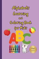 Alphabets learning and coloring book for kids