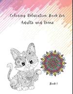 Coloring Relaxation Book for Adults and Teens.