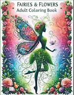 Fairies & Flowers Adult Coloring Book