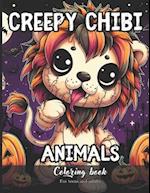 Creepy Chibi Animals Coloring Book for Teens and Adults
