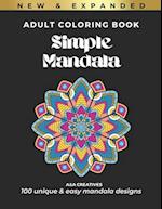 #1 Stress Relief Easy Mandala Coloring Book for Adults [Expanded] Edition