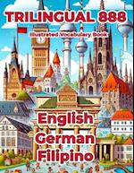 Trilingual 888 English German Filipino Illustrated Vocabulary Book