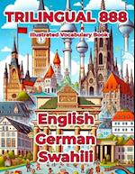 Trilingual 888 English German Swahili Illustrated Vocabulary Book