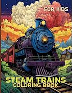 Steam Trains Coloring Book For Kids