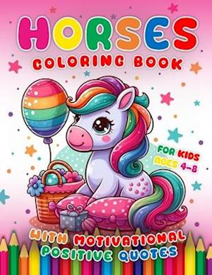 Horses Coloring Book For Kids Ages 4-8