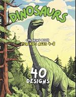 Dinosaurs Coloring Book for kids ages 4-8 years old