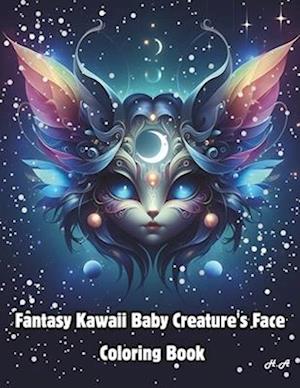 Fantasy Kawaii Baby Creature's Face coloring book