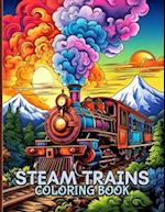 Steam Trains Coloring Book