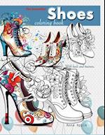 The beautiful Shoes Coloring Book with heels and trainers.