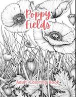 Poppy Fields Adult Coloring Book Grayscale Images By TaylorStonelyArt