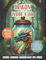 Dragon Life In a Jar. Grayscale Coloring Book For Adults