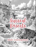 Surreal Deserts Adult Coloring Book Grayscale Images By TaylorStonelyArt