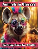 Animals in Glasses Coloring Book for Adults