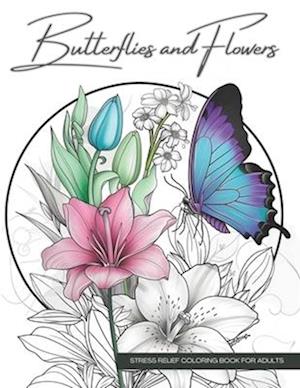 Butterflies and Flowers, a Botanical Coloring Book Activity for Teens, Adults, and Seniors