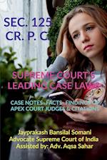 SEC. 125 CR. P. C.-  SUPREME COURT'S LEADING CASE LAWS