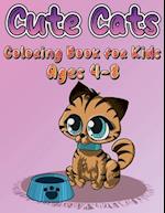 Cute Cats Coloring Book for Kids Ages 4-8