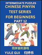 Intermediate Chinese Pinyin Test Series (Part 12) - Test Your Simplified Mandarin Chinese Character Reading Skills with Simple Puzzles, HSK All Levels, Beginners to Advanced Students of Mandarin Chinese