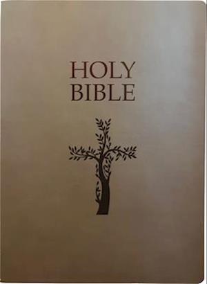 KJV Holy Bible, Cross Design, Large Print, Coffee Ultrasoft