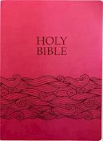 KJV Holy Bible, Wave Design, Large Print, Berry Ultrasoft