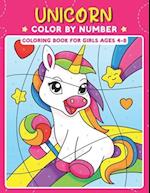 Unicorn Color by Number Coloring Book for Girls Ages 4-8