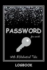 Password LogBook for Work with Alphabetical Tabs WITH Premium Silver Cover