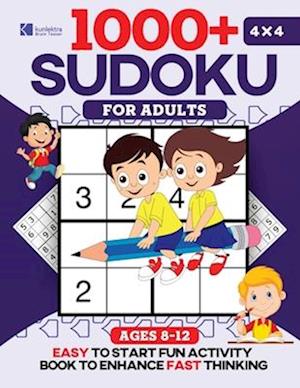 Kunlektra Brain Teaser 1000+ 4 x 4 Sudoku Puzzle Book for Kids