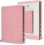 KJV Holy Bible, Giant Print Large Format, Pink Premium Imitation Leather with Ri Bbon Marker, Red Letter, and Thumb Index