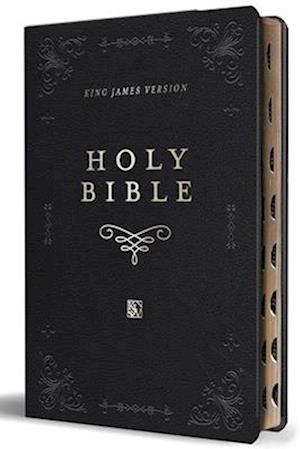 KJV Holy Bible, Giant Print Large Format, Black Premium Imitation Leather with R Ibbon Marker, Red Letter, and Thumb Index