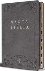 Biblia Rvr 1960 Letra Grande Tamaño Manual, Piel Gris Con Índice / Spanish Bible Rvr 1960 Handy Size Large Print Leathersoft Gray with Index