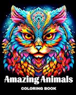 Amazing Animals Coloring Book: Animal Mandala Coloring Pages for Adults and Teens 