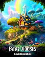 Fairy Houses Coloring Book: Whimsical Fairy Houses Coloring Pages for Adults and Teens 