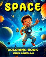 Space Coloring Book for Kids Ages 4-8: Space Coloring Pages for Kids with Astronauts, Rockets, Planets, Aliens & More 